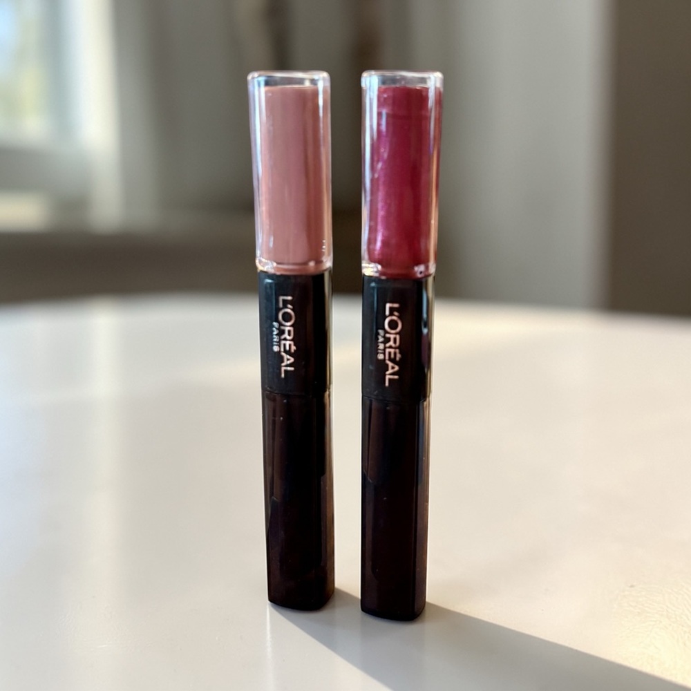 💎 x2 L'Oreal Pro Last 2 Step Lipstick 119 Never Ending Nutmeg 217 Cherry Noir
